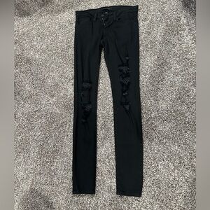 Buckle Flying Monkey Black Distressed Skinny Jeans Size 24